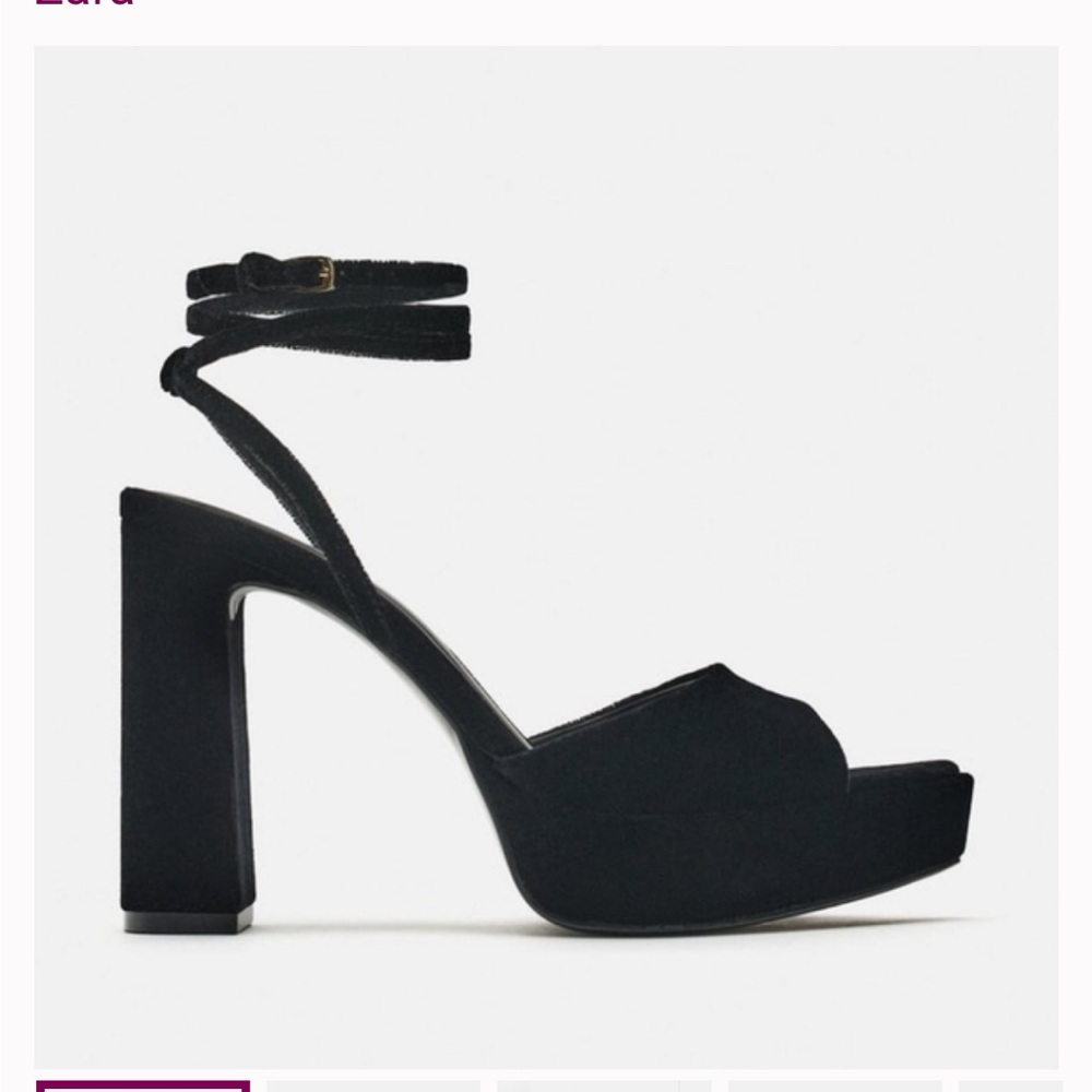 Zara Velvet platform heels